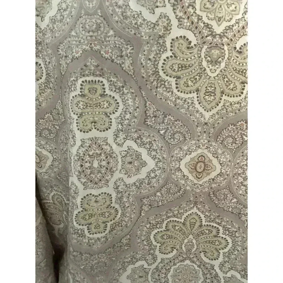 Free People Satin Paisley Button Up Blouse Denim Accents Size Small - Picture 6 of 11